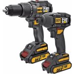 Caterpillar - outils - kit de perceuse � percussion + cl� � chocs sans fil dx12k