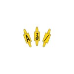 Catu - vignette alu format 23x40mm jaune marquage noir lettre c pour pancarte apr edf af - c - j