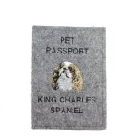 Cavalier king charles spaniel i - protge passeport pour chien, protge document, cadeau voyage art - ...