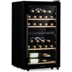 Klarstein cave � vin 34 bouteilles, cave de service avec �tag�res en bois amovibles, porte en verre, ...