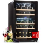 Klarstein - cave � vin 41 bouteilles, cave de service avec �tag�res en bois amovibles, porte en verre, ...