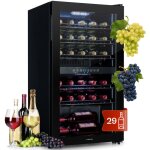 Klarstein - cave a vin, caves  vin de conservation de 80l, porte en verre, cave a vins  double zone, ...