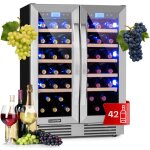 Klarstein - cave a vin encastrable, caves  vin de conservation de 126l, porte en verre, cave a vins ...