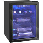Cave � vin - homcom - 16 bouteilles - temp�rature r�glable 4 - 16 �c, porte r�versible - acier et verre ...