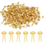 Ccykxa 100 pcs attaches en laiton papier �pingles fendues mini brads m�talliques pastel t�te ronde plaqu�es ...