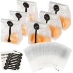 Ccykxa 100 pcs sacs � biscuits en plastique translucides avec autocollants, d'emballage pour desserts ...