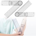 Lot de 2 goniomètres rotatifs à 360 ° angle ruler transparent durable facile à transporter convient aux ... Lot de 2 goniomètres rotatifs à 360 ° angle ruler transparent durable facile à transporter convient aux ...