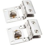 Ccykxa - 2 pi�ces en acier inoxydable montage mural placard armoire porte en verre pivot charni�res pince ...