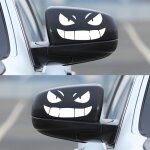 Ccykxa 2 pi�ces autocollants ext�rieur humour monster smiley pour d�coration de voiture (blanc)