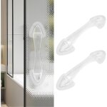 Ccykxa lot de 2 poign�es adh�sives en acrylique pour porte coulissante porte de douche sans per�age pour ...
