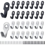 30 pcs crochet mural noir a visser crochet petit clavier crochets  cls noir argent mini crochet rtro ...