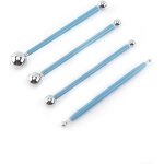 Ccykxa lot de 4 outils de modelage � billes en acier inoxydable - outils sculpture argile 8 tailles diff�rente ...