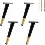 Ccykxa - lot de 4 pieds de meubles en mtal noir dor - 20 cm - pieds de rechange pour meuble tv, meuble ...