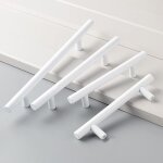 Lot de 4 poignee meuble blanc, 12mm poigne de meuble boutons de portes cuisine blanc t poignes placard ...