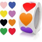 Ccykxa lot de 500 autocollants en forme de c?ur - 8 couleurs - 25 mm - petit code couleur - pour mariage, ...