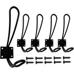 Murale patere porte manteau noir, 5 pices muraux crochets et patres pour la maison retro metal crochet ...
