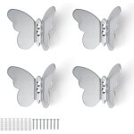 Patre murale argent, 4 pices crochet mural moderne, papillon cratif patres porte manteaux, crochet ...