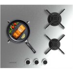 Cecotec - 3 ring gas hob hobad bolero squad g 3400s inox. 6. 2kw, stainless steel, cast iron grills, ...