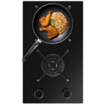 Cecotec - placa de gas 2 burner bolero squad g 2400s nano glass. 5. 2kw, nano glass, grilles en fonte, ...