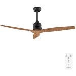 Ventilateur de plafond de energysilence aero 5270 darkwood, moteur dc 40w, diamtre 132 cm, 3 pales, ...