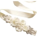 Ceinture ornementale et dcorative avec fleurs, perles et strass pour robes de marie ou d'enfants, ceinture ...