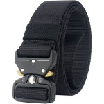Ceinture en toile pour hommes, sangle tressee a boucle metallique a liberation de vitesse reglable, noir, ...