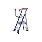 Centaure - escabeau de rayonnage inox 2 marches - hauteur de travail max. 2. 50m - 614932