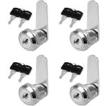 Cerradura de cilindro para muebles de 4 piezas, cerradura de buz�n, cerradura de caj�n de 16 mm, cerradura ...
