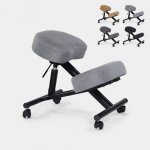 Chaise de bureau ergonomique si�ge assis - genoux en tissu balancesteel lux - gris
