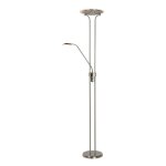 Lampadaire led dimmable avec liseuse champion chrome bross� lucide