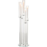 Chandelier 5 colonnes verre transparent 100x25x25cm