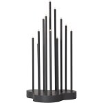 Chandelier buzz, gris fonc�, m�tal, 12 flammes, bois, 43cm - star trading