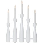 Chandelier 'midja', led, 5 branches, bois, blanc - star trading