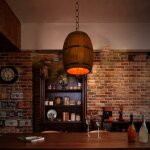 Chandelier en tonneau e26 lampe en tonneau rustique lampe en tonneau lampe pendante lampe de salon lampe ...