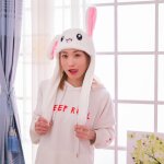 Chapeau de lapin de nol avec oreilles mobiles et chapeau de saut amusant en peluche
