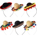 Chapeau de paille bandeau chapeau de fte chapeau de carnaval 16cm