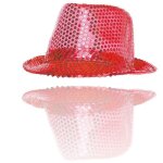Chapeau poche paillettes rouge spectacle thtre paillettes homme femme