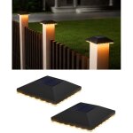 Chapeau de poteau solaire 7x7 8x8 9x9 10x10, lot de 2 lampes solaires ip65 �tanches pour poteaux en bois, ...
