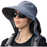 Chapeau de soleil femme � large bord avec rabat cou et protection uv, id�al pour la randonn�e, le v�lo ...