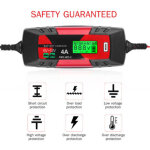 Chargeur et mainteneur de batterie 6v / 12v 4a intelligent et automatique avec �cran lcd, r�paration ...