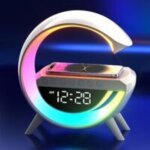 Chargeur sans fil, r�veil, lumi�re d'ambiance � intensit� variable, lampe de bureau intelligente avec ...