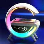 Chargeur sans fil, r�veil, lumi�re d'ambiance � intensit� variable, lampe de bureau intelligente avec ...