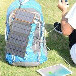 Chargeur solaire portable 25000 mah avec batterie externe, 4 panneaux solaires, �tanche et 2 ports usb ...