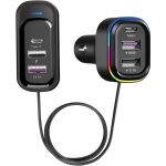Chargeur de voiture avec 6 ports usb type - c, 66 w et adaptateur de charge rapide qc3. 0, prise allume ...