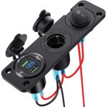Chargeur de voiture avec prise allume - cigare 12 v, double chargeur usb et voltmètre à led convient ... Chargeur de voiture avec prise allume - cigare 12 v, double chargeur usb et voltmètre à led convient ...