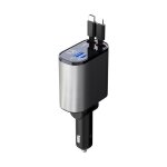 Chargeur de voiture rétractable 60 w, chargeur téléphone 4 en 1, câbles charge rapide et adaptateur de ... Chargeur de voiture rétractable 60 w, chargeur téléphone 4 en 1, câbles charge rapide et adaptateur de ...