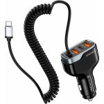 Chargeur voiture usb c cble, 4 port 50w 12v type c pd&qc rapide charge allume cigare usb automobile ...