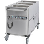Chariot bain - marie � eau 3xgn 1 / 1 avec soubassement chauffant vertical - casselin