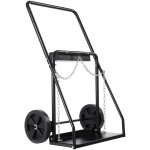 Chariot pour bouteilles de soudage doubles, capacité de 440 lb, roues de 10 pouces, avec chaînes de sécurité, ... Chariot pour bouteilles de soudage doubles, capacité de 440 lb, roues de 10 pouces, avec chaînes de sécurité, ...