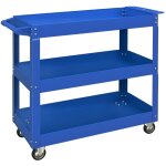 Chariot desserte d'atelier acier 3 plateaux sur roulettes avec poign�e charge max. 150 kg 83 x 35, 3 ...